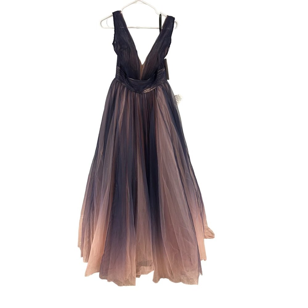 Mac Duggal 20221 magical sleeveless ombre tulle ball gown  size 8 NWT whimsical